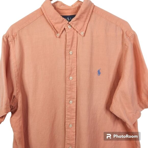 Vintage Polo Ralph Lauren Mens Classic Fit Linen/Silk Blend SS Button Up Size L - Picture 3 of 6